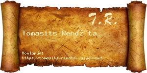 Tomasits Renáta névjegykártya